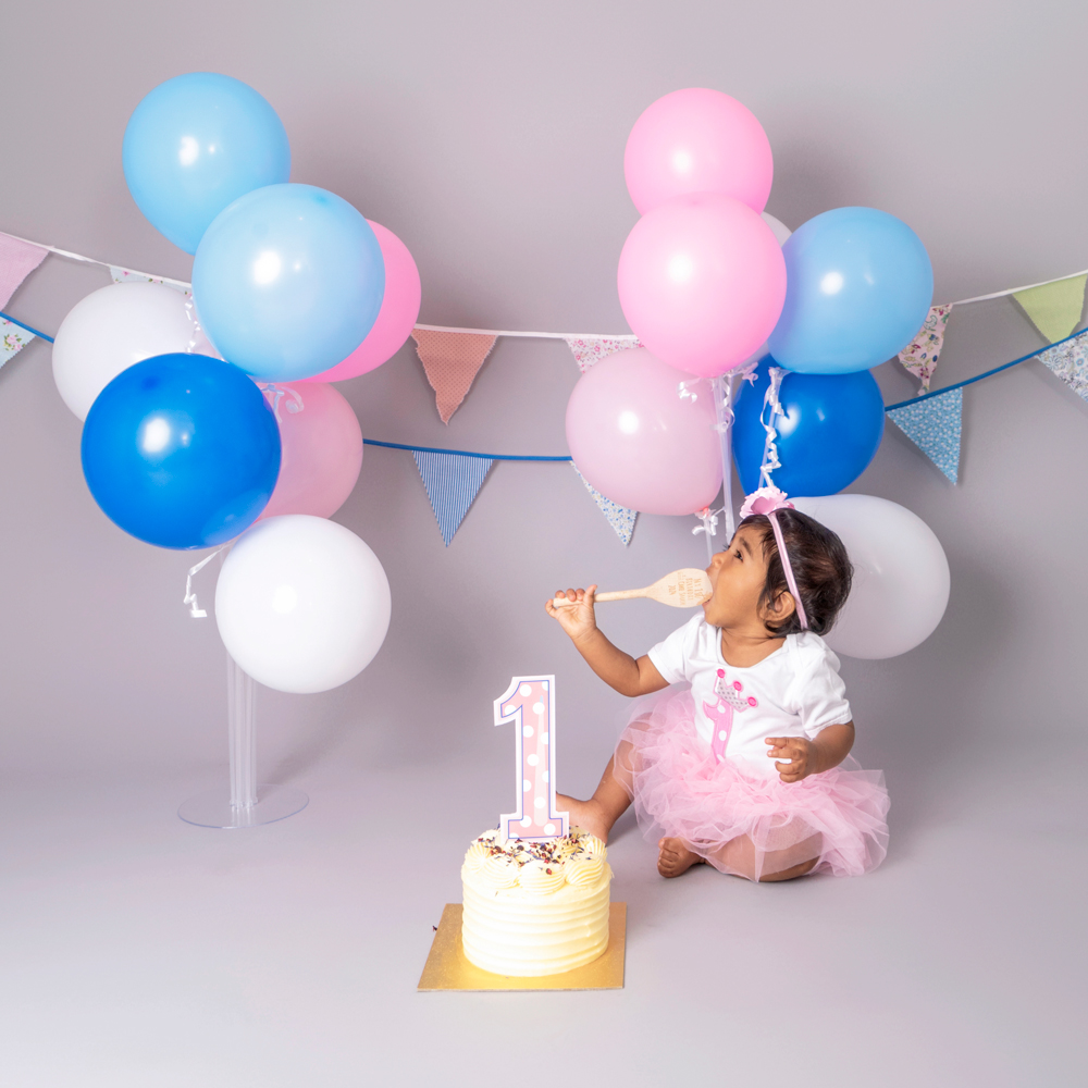 First birthday Cake Smash and Splash portrait experience