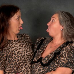 mother and grown daughter just being themselves with each other